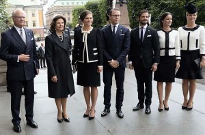 Kungafamiljen på riksmötets öppnande. 